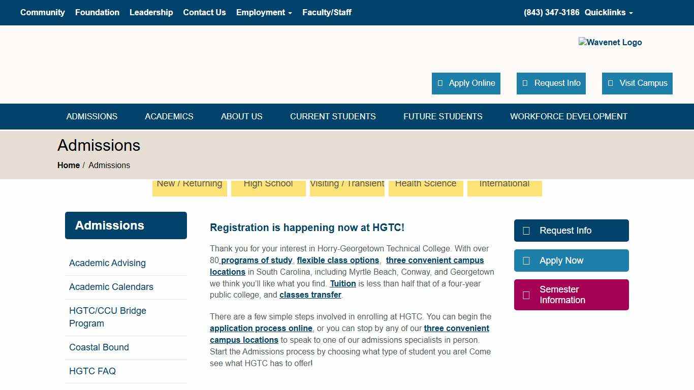 Admissions Horry-Georgetown Technical College